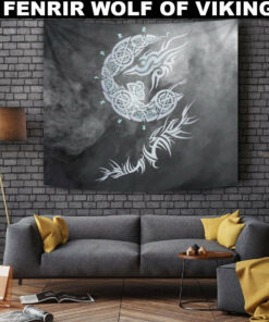 Viking Style Tapestry Fenrir Wolf Of Viking Style for Wall Décor