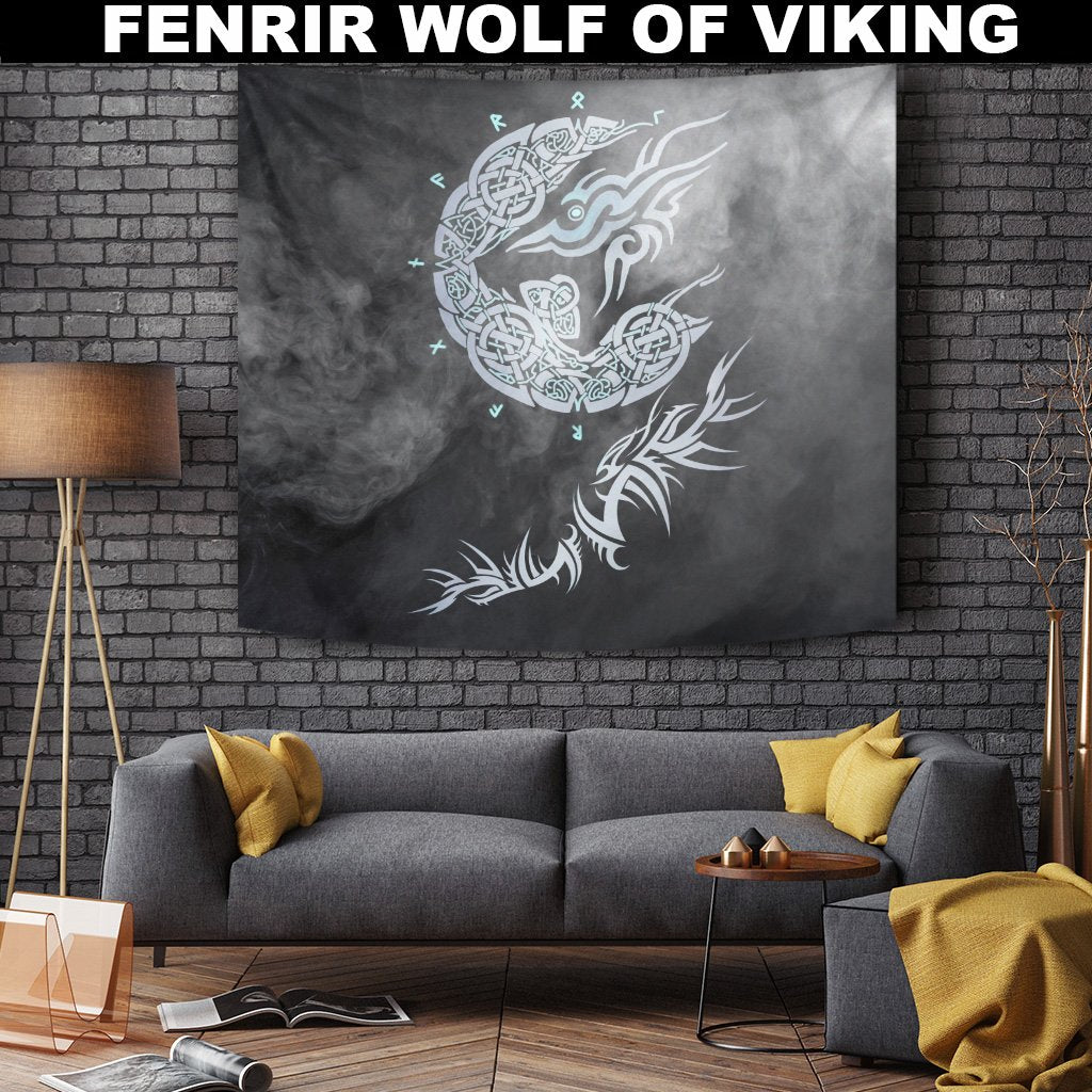 Viking Style Tapestry Fenrir Wolf Of Viking Style for Wall Décor