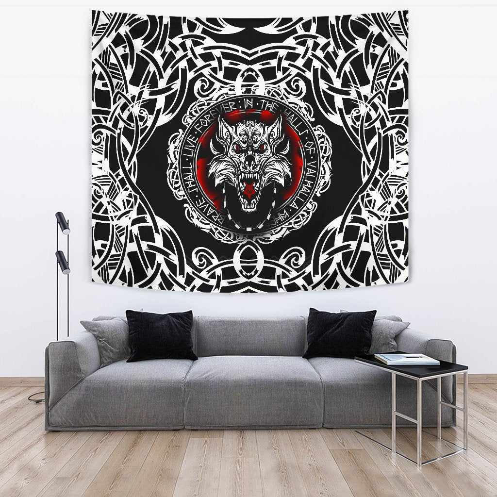 Viking Style Tapestry Fenrir Wolf for Wall Décor