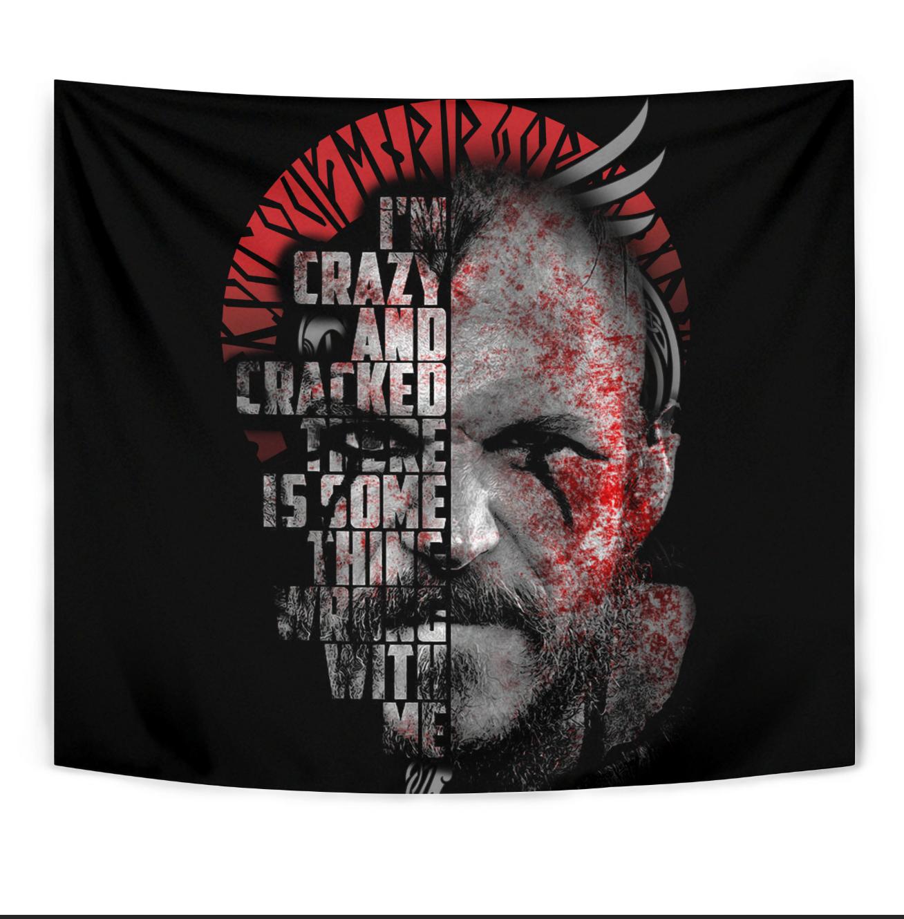 Viking Style Tapestry Floki 3D Combatant for Wall Décor