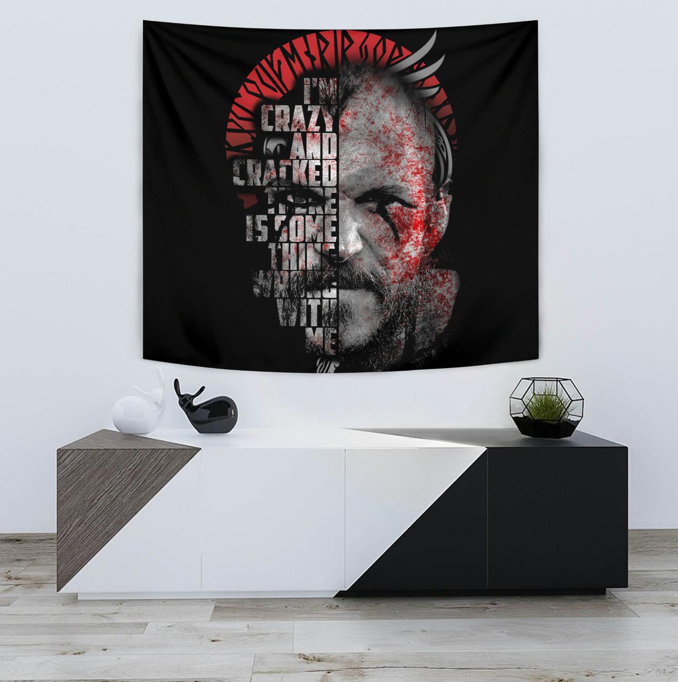 Viking Style Tapestry Floki 3D Combatant for Wall Décor