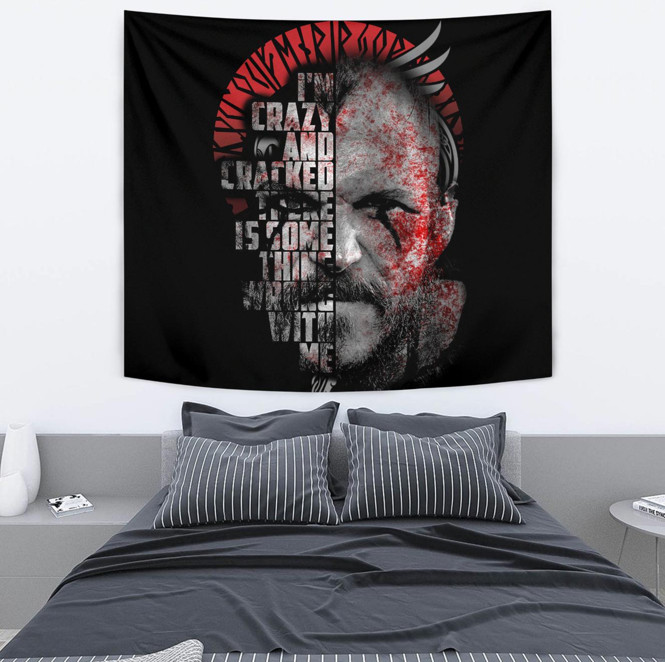 Viking Style Tapestry Floki 3D Combatant for Wall Décor