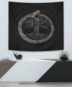 Viking Style Tapestry Hati and Skoll Tapestry for Wall Décor