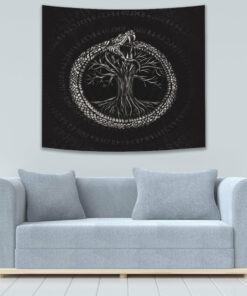 Viking Style Tapestry Hati and Skoll Tapestry for Wall Décor