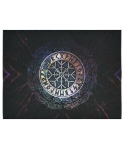 Viking Style Tapestry Helm Of Awe Runes Circle for Wall Décor