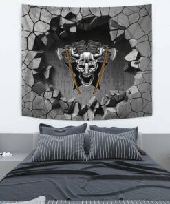 Viking Style Tapestry Helmet Background Star Tapestry for Wall Décor