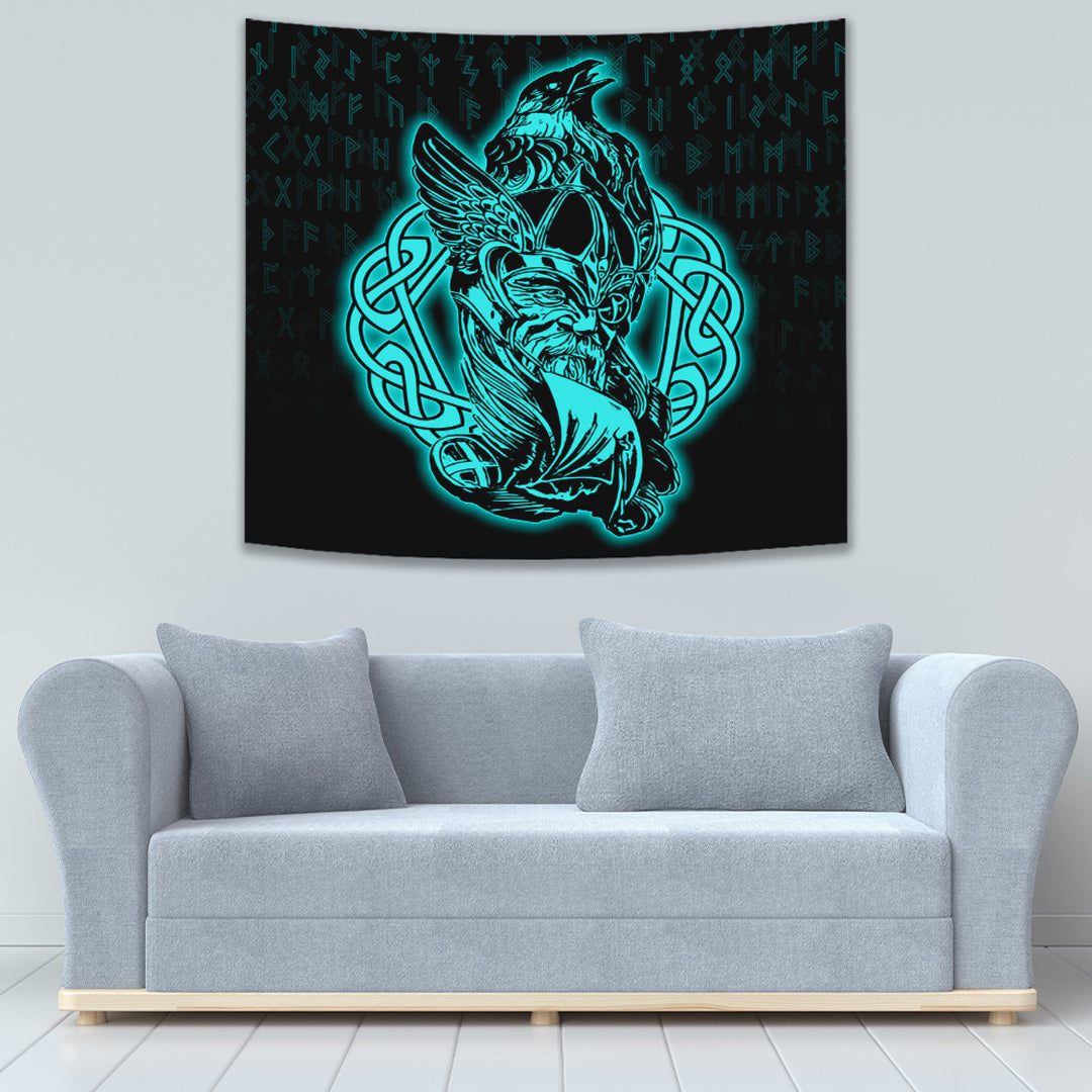 Viking Style Tapestry Helmet Crossed Sword Tapestry for Wall Décor