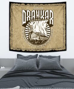 Viking Style Tapestry Helmet Raven Crossed Axes Tapestry for Wall Décor