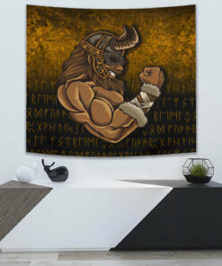 Viking Style Tapestry Horns Of Odin for Wall Décor