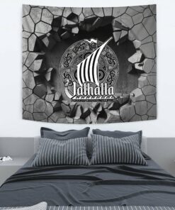 Viking Style Tapestry Inguz Rune Raven Tattoo for Wall Décor