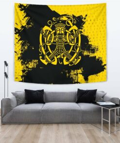 Viking Style Tapestry Loki Bound Triskele Rune Gold for Wall Décor