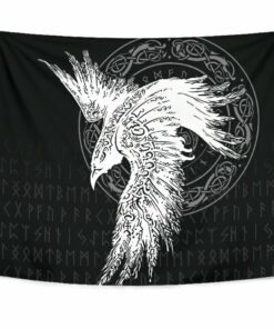 Viking Style Tapestry Mystical Raven Tattoo Special for Wall Décor