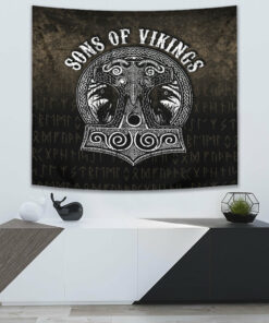 Viking Style Tapestry Nordic Drakkar for Wall Décor