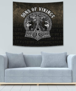 Viking Style Tapestry Nordic Drakkar for Wall Décor