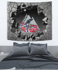 Viking Style Tapestry Norse Tattoo Wolf Tapestry for Wall Décor