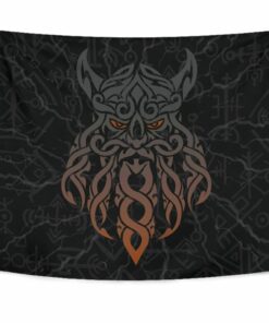 Viking Style Tapestry Odin God Furthark Tattoo Special for Wall Décor