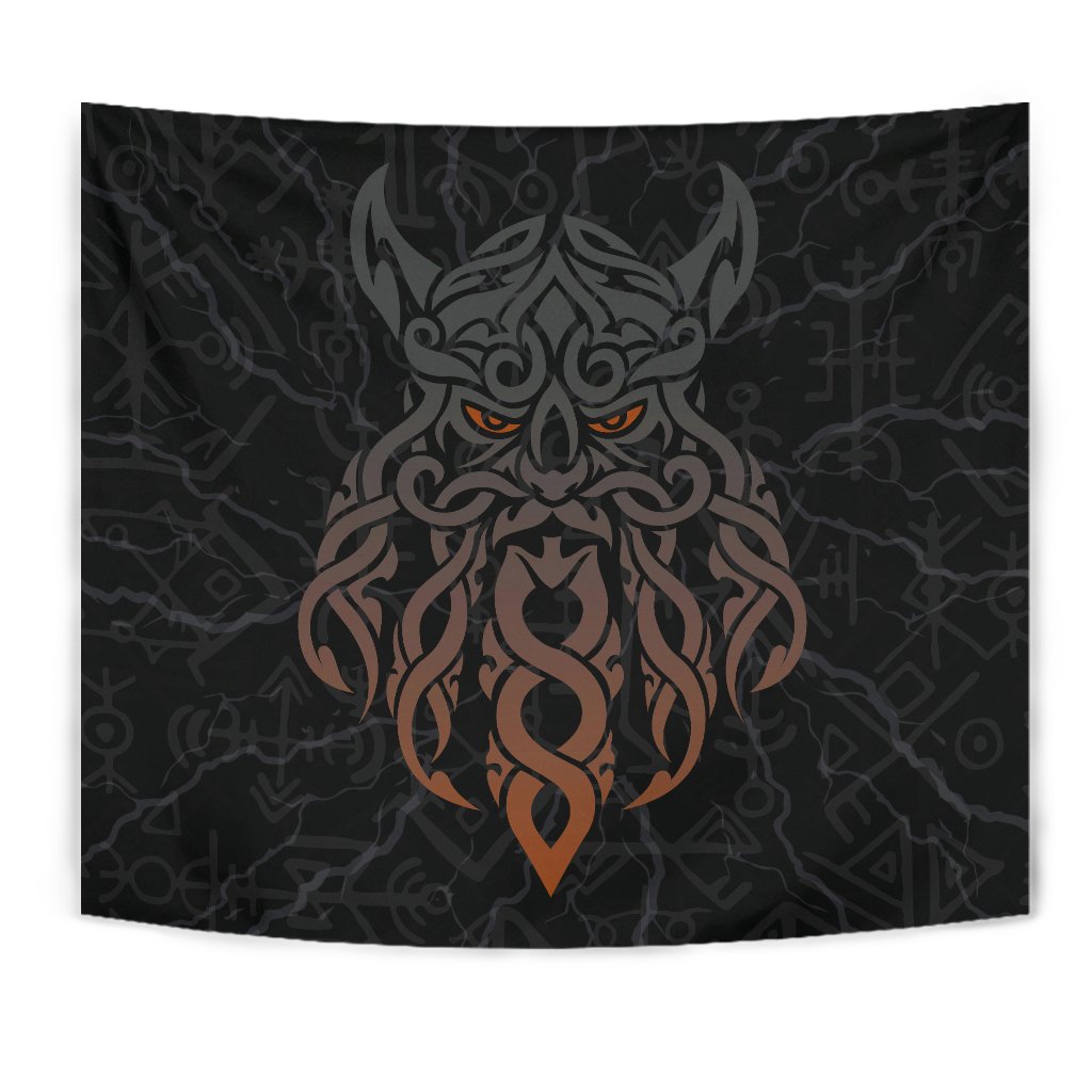 Viking Style Tapestry Odin God Furthark Tattoo Special for Wall Décor