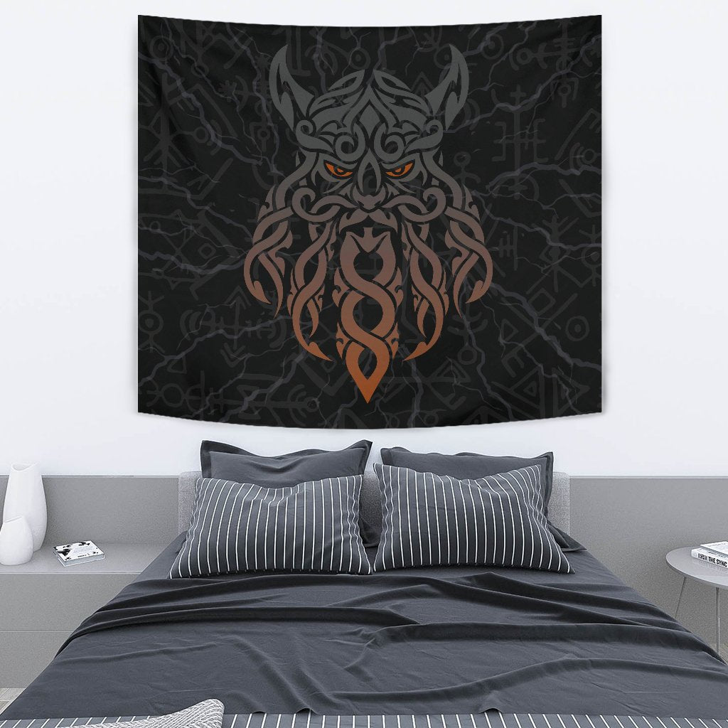 Viking Style Tapestry Odin God Furthark Tattoo Special for Wall Décor