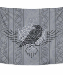Viking Style Tapestry Odin's Celtic Raven Scandinavian Tattoo for Wall Décor