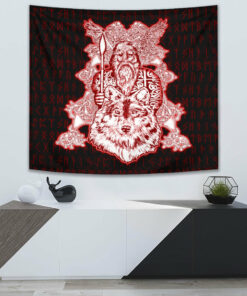 Viking Style Tapestry Raven And Drakkar for Wall Décor