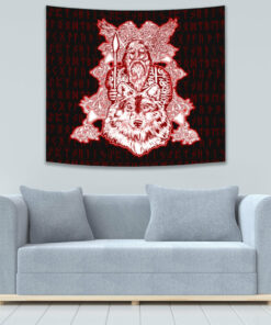 Viking Style Tapestry Raven And Drakkar for Wall Décor