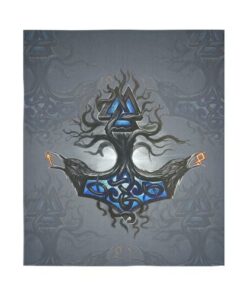 Viking Style Tapestry Raven And Yggdrasil for Wall Décor