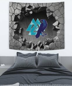 Viking Style Tapestry Raven Catching Sun Reflection Celtic Knot Black And White Tapestry for Wall Décor