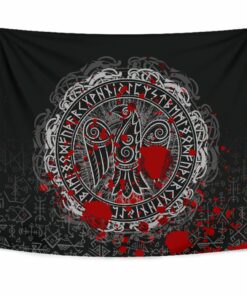 Viking Style Tapestry Raven Celtic Tattoo Blood for Wall Décor