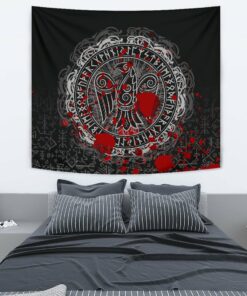 Viking Style Tapestry Raven Celtic Tattoo Blood for Wall Décor