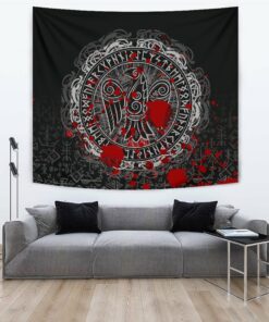 Viking Style Tapestry Raven Celtic Tattoo Blood for Wall Décor