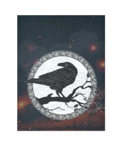 Viking Style Tapestry Raven Of Viking Style At Night for Wall Décor