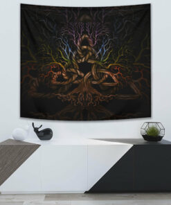 Viking Style Tapestry Raven Of Viking Style Blue Edition for Wall Décor
