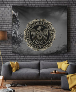 Viking Style Tapestry Raven Of Viking Style for Wall Décor