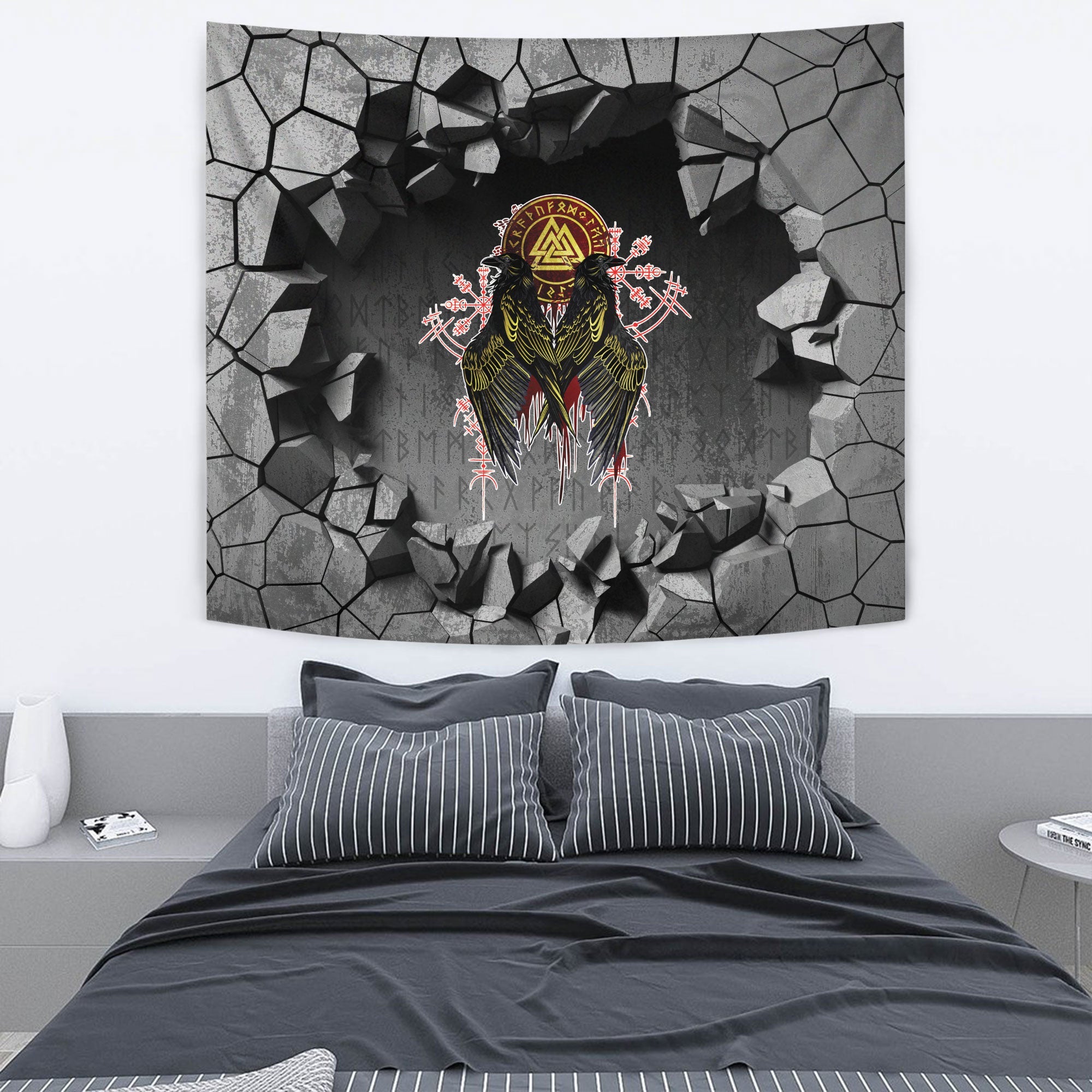 Viking Style Tapestry Raven Tapestry for Wall Décor