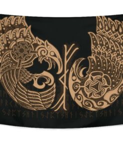 Viking Style Tapestry Raven Tattoo Wall Décor