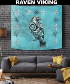 Viking Style Tapestry Raven Viking Style for Wall Décor