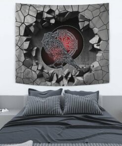 Viking Style Tapestry Ravens and Sword Tapestry for Wall Décor