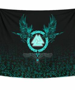 Viking Style Tapestry Scandinavian Raven Axe Tapestry for Wall Décor