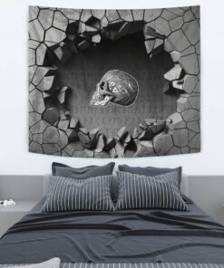 Viking Style Tapestry Shield Triple Horn Tapestry for Wall Décor