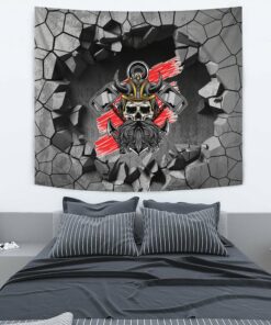 Viking Style Tapestry Six Ravens Fantasy Triangle Ornament Black And White Tapestry for Wall Décor
