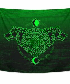 Viking Style Tapestry Skoll And Hati Wall Décor