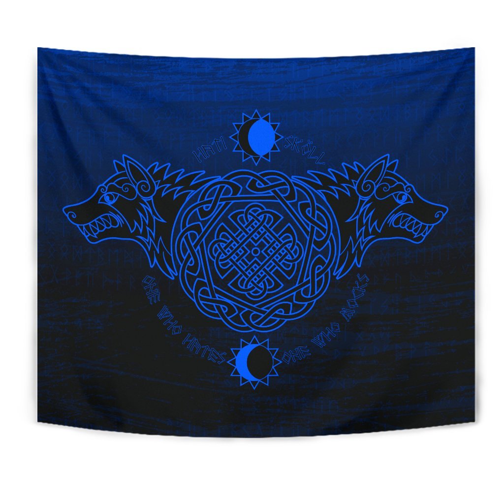 Viking Style Tapestry Skoll And Hati for Wall Décor
