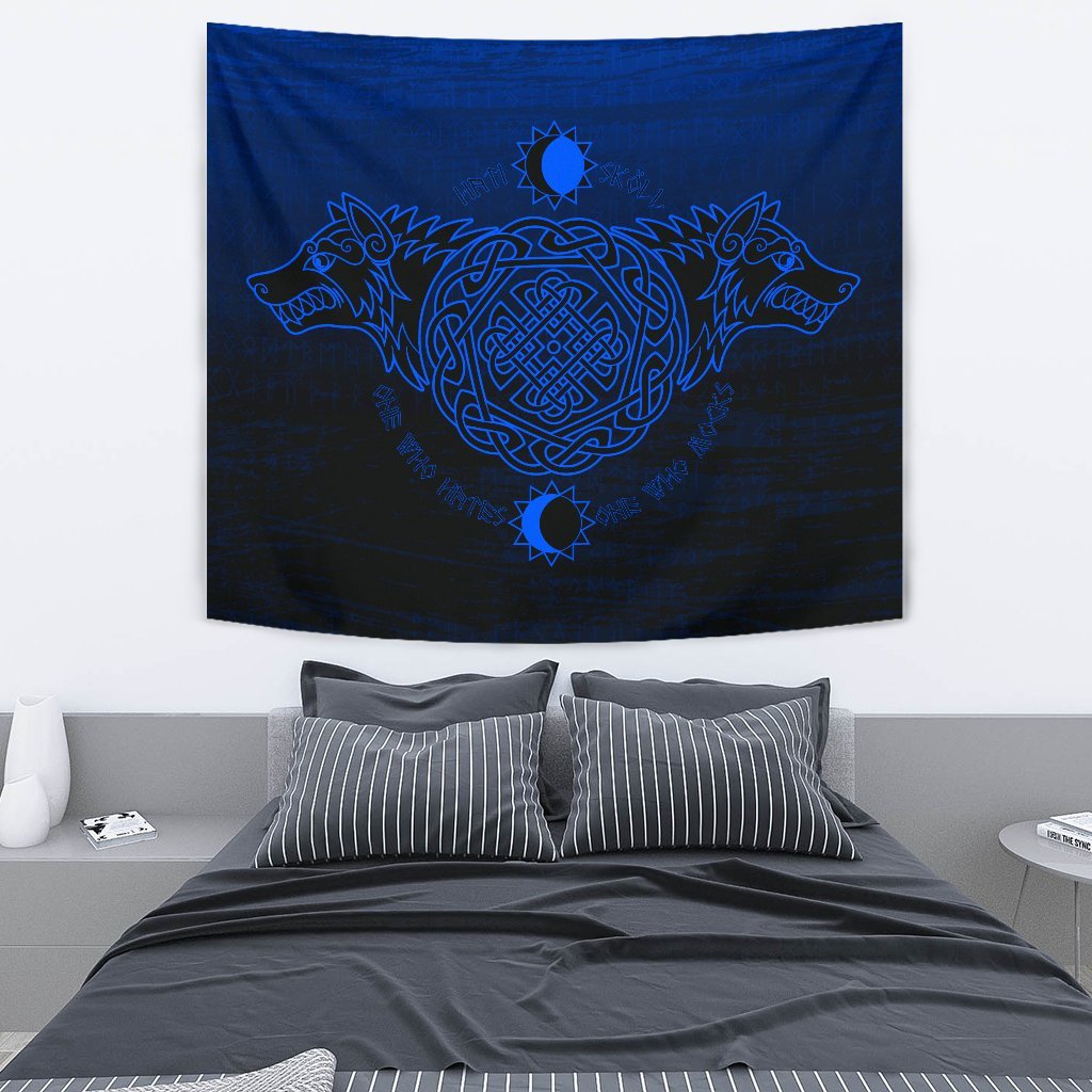 Viking Style Tapestry Skoll And Hati for Wall Décor