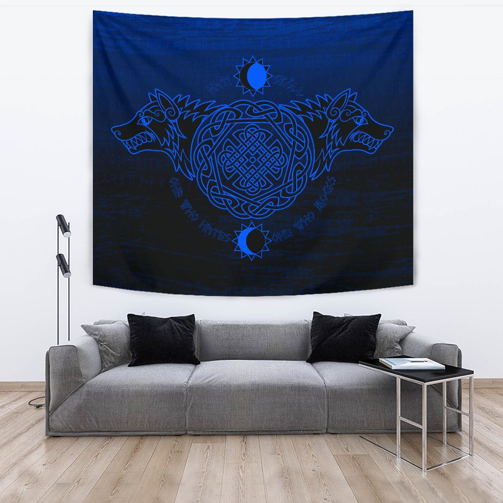 Viking Style Tapestry Skoll And Hati for Wall Décor