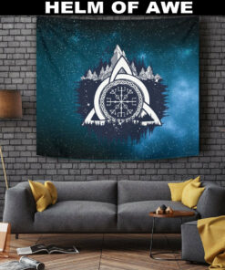 Viking Style Tapestry Skull Barbarian Axe Tattoo Sticker Warrior Tapestry for Wall Décor