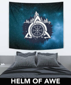 Viking Style Tapestry Skull Barbarian Axe Tattoo Sticker Warrior Tapestry for Wall Décor