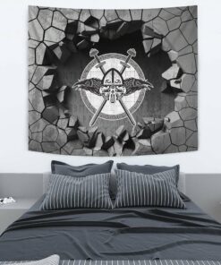 Viking Style Tapestry Skull Helmet 2 Tapestry for Wall Décor