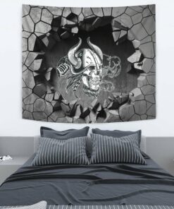 Viking Style Tapestry Skull Helmet Tapestry for Wall Décor