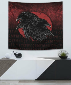 Viking Style Tapestry Skull Helmet With Horns Tapestry for Wall Décor