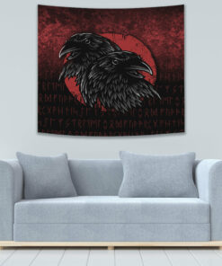 Viking Style Tapestry Skull Helmet With Horns Tapestry for Wall Décor